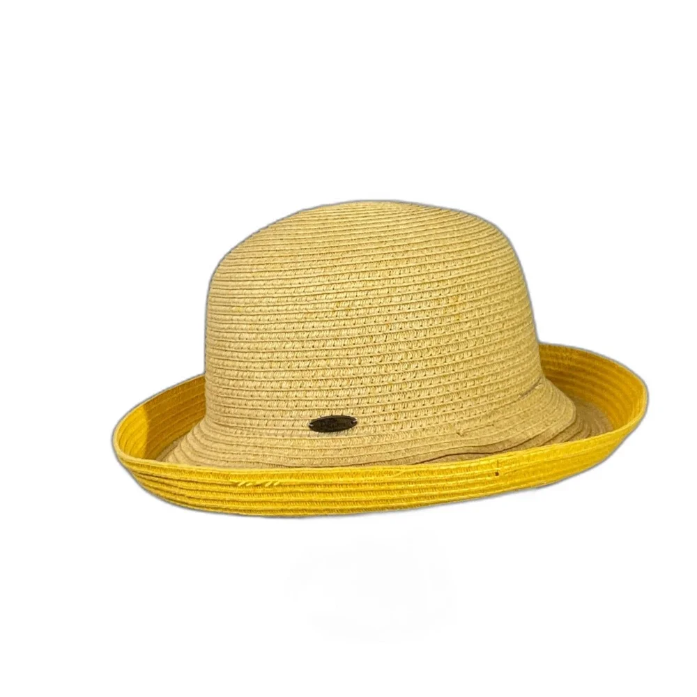 Papillon Hat Womens One Size Yellow straw Beach Travel Sun Hat